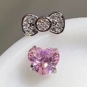 Barbell Earring Cartilage Body Jewelry Bow & Heart New